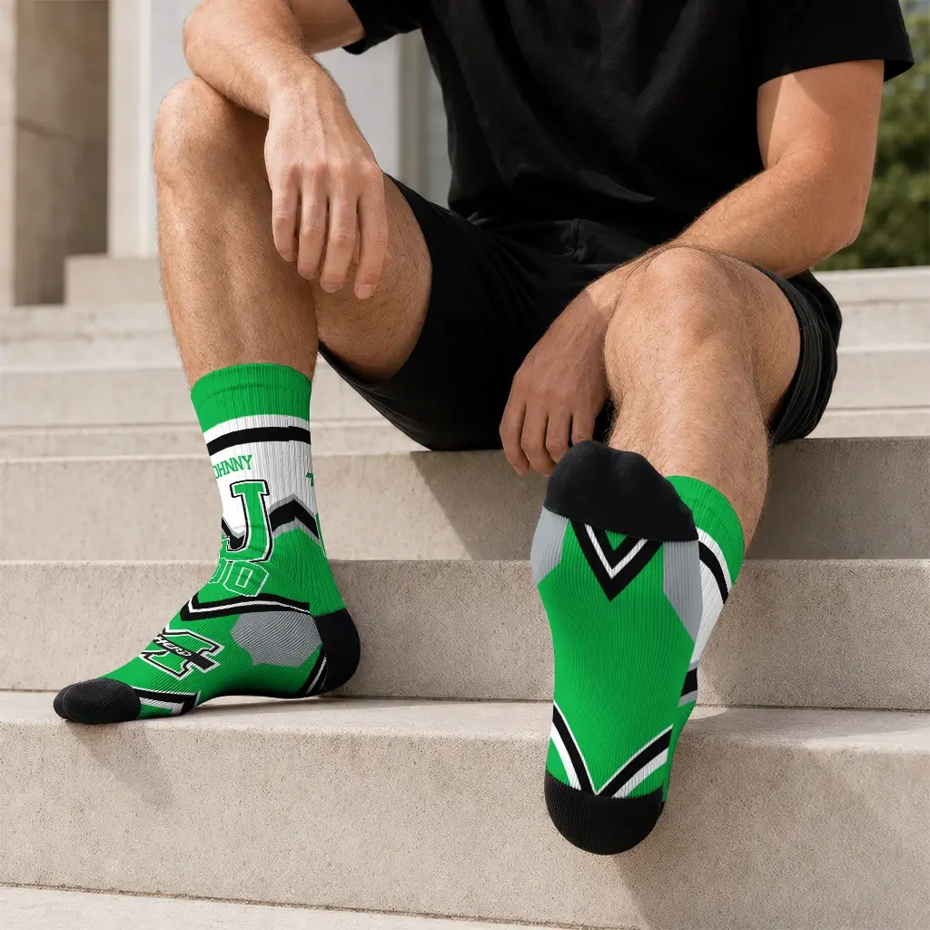 Marshall Thundering Herd Socks Customized Arrow Blocks Green Latest Model Marshall Thundering Herd Socks Customized Arrow Blocks Green Latest Model