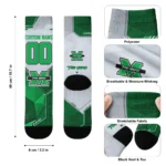 Marshall Thundering Herd Socks Customized Geometric Tech Green Best Selling