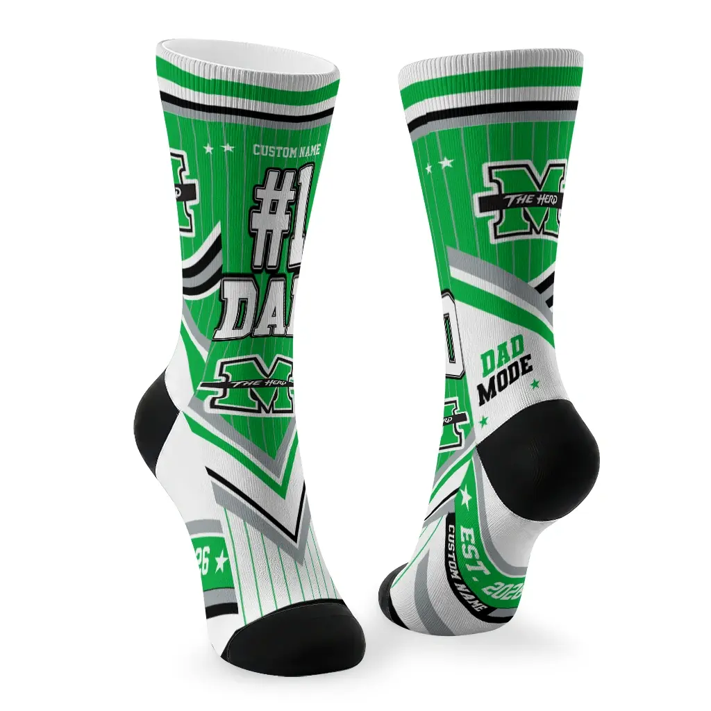 Marshall Thundering Herd Socks Customized Pinstripe Chevron Green White Fashion Forward Marshall Thundering Herd Socks Customized Pinstripe Chevron Green White Fashion Forward