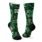 Marshall Thundering Herd Socks Customized Scattered Icons Green Best Selling