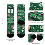 Marshall Thundering Herd Socks Customized Scattered Icons Green Best Selling