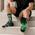 Marshall Thundering Herd Socks Customized Snowy Scene Green White Best Selling