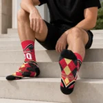Maryland Terrapins Socks Personalized Argyle Pattern Red Best Selling