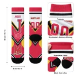 Maryland Terrapins Socks Personalized Arrow Blocks Red Best Selling