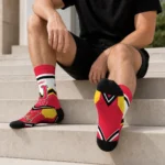 Maryland Terrapins Socks Personalized Arrow Blocks Red Best Selling