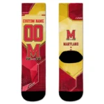 Maryland Terrapins Socks Personalized Geometric Tech Red Best Selling