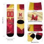 Maryland Terrapins Socks Personalized Geometric Tech Red Best Selling
