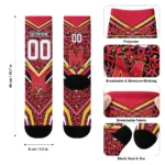 Maryland Terrapins Socks Personalized Leopard Print Red Black Best Selling