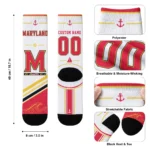 Maryland Terrapins Socks Personalized Nautical Icons Red White Best Selling