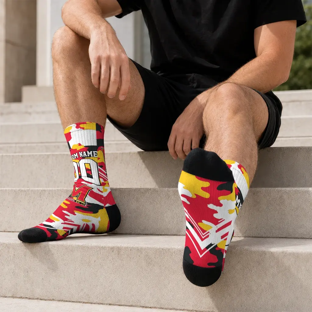 Maryland Terrapins Socks Personalized Woodland Camo Red Latest Model Maryland Terrapins Socks Personalized Woodland Camo Red Latest Model