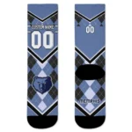 Memphis Grizzlies Socks Custom Argyle Pattern Blue Best Selling