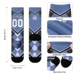Memphis Grizzlies Socks Custom Argyle Pattern Blue Best Selling
