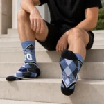 Memphis Grizzlies Socks Custom Argyle Pattern Blue Best Selling
