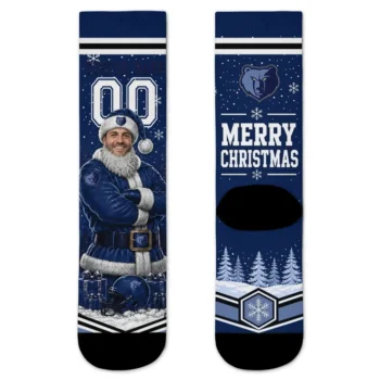 Memphis Grizzlies Socks Custom Snowy Scene Blue White Best Selling