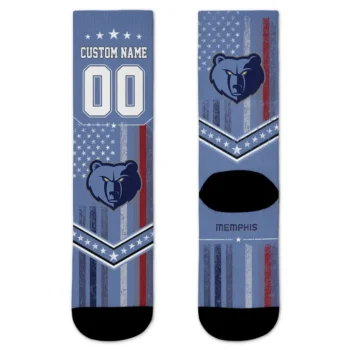 Memphis Grizzlies Socks Custom Star Stripes Blue White Best Selling