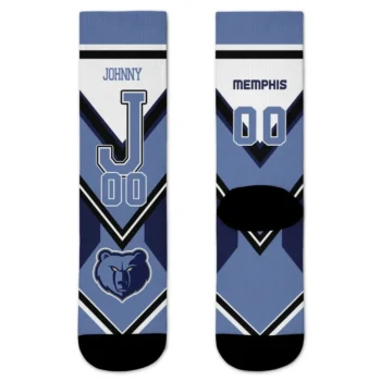 Memphis Grizzlies Socks Customized Arrow Blocks Blue Best Selling