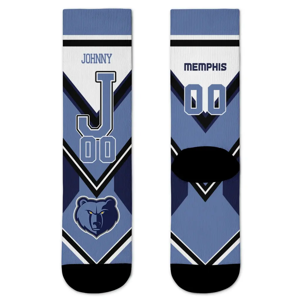 Memphis Grizzlies Socks Customized Arrow Blocks Blue Best Selling Memphis Grizzlies Socks Customized Arrow Blocks Blue Best Selling