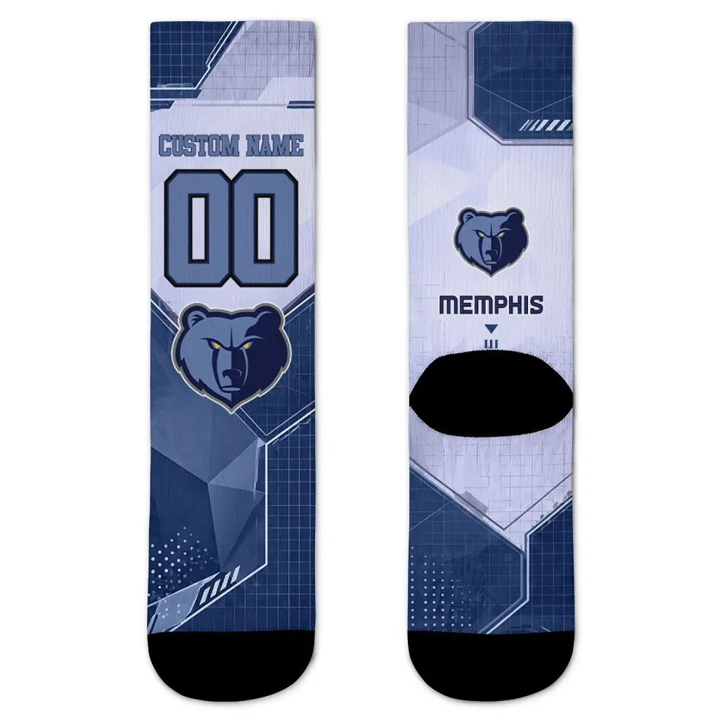 Memphis Grizzlies Socks Personalized Geometric Tech Blue Best Selling Memphis Grizzlies Socks Personalized Geometric Tech Blue Best Selling