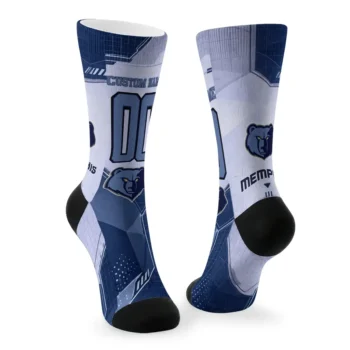 Memphis Grizzlies Socks Personalized Geometric Tech Blue Fashion Forward
