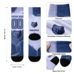 Memphis Grizzlies Socks Personalized Geometric Tech Blue Best Selling