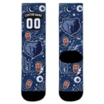 Memphis Grizzlies Socks Personalized Scattered Icons Blue Best Selling