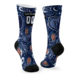 Memphis Grizzlies Socks Personalized Scattered Icons Blue Best Selling