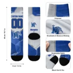 Memphis Tigers Socks Customized Geometric Tech Blue Best Selling
