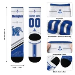 Memphis Tigers Socks Customized Nautical Icons Blue White Best Selling
