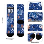 Memphis Tigers Socks Customized Scattered Icons Blue Best Selling