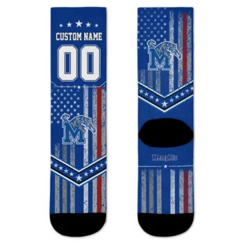 Memphis Tigers Socks Customized Star Stripes Blue White Best Selling