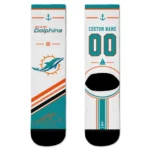 Miami Dolphins Socks - Custom Nautical Icons Aqua White