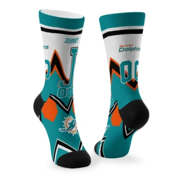 Miami Dolphins Socks Customized Arrow Blocks Aqua Fashion Forward