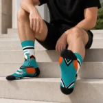 Miami Dolphins Socks Customized Arrow Blocks Aqua Best Selling