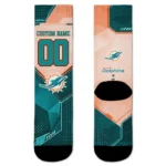 Miami Dolphins Socks Personalized Geometric Tech Aqua Best Selling