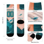 Miami Dolphins Socks Personalized Geometric Tech Aqua Best Selling