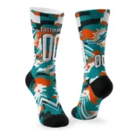 Miami Dolphins Socks Personalized Woodland Camo Aqua Best Selling