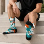 Miami Dolphins Socks Personalized Woodland Camo Aqua Best Selling