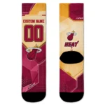 Miami Heat Socks Custom Geometric Tech Red Best Selling