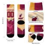 Miami Heat Socks Custom Geometric Tech Red Best Selling