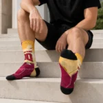 Miami Heat Socks Custom Geometric Tech Red Best Selling