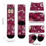 Miami Heat Socks Custom Scattered Icons Red Best Selling
