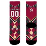 Miami Heat Socks Customized Argyle Pattern Red Best Selling