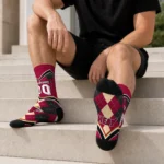 Miami Heat Socks Customized Argyle Pattern Red Best Selling