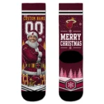 Miami Heat Socks Customized Snowy Scene Red White Best Selling