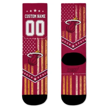 Miami Heat Socks Customized Star Stripes Red White Best Selling
