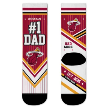 Miami Heat Socks - Personalized Pinstripe Chevron Red White