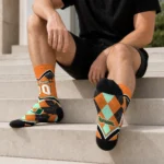 Miami Hurricanes Socks Personalized Argyle Pattern Orange Best Selling