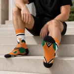 Miami Hurricanes Socks Personalized Arrow Blocks Orange Best Selling
