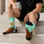 Miami Hurricanes Socks Personalized Geometric Tech Orange Best Selling