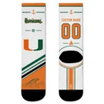 Miami Hurricanes Socks Personalized Nautical Icons Orange White Best Selling